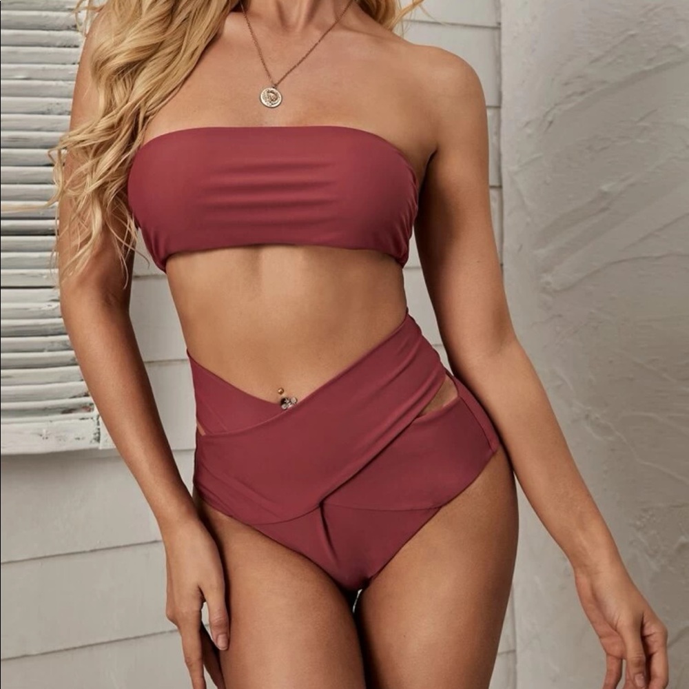 Shein bikini Worn once pink/salmon color so flattering!